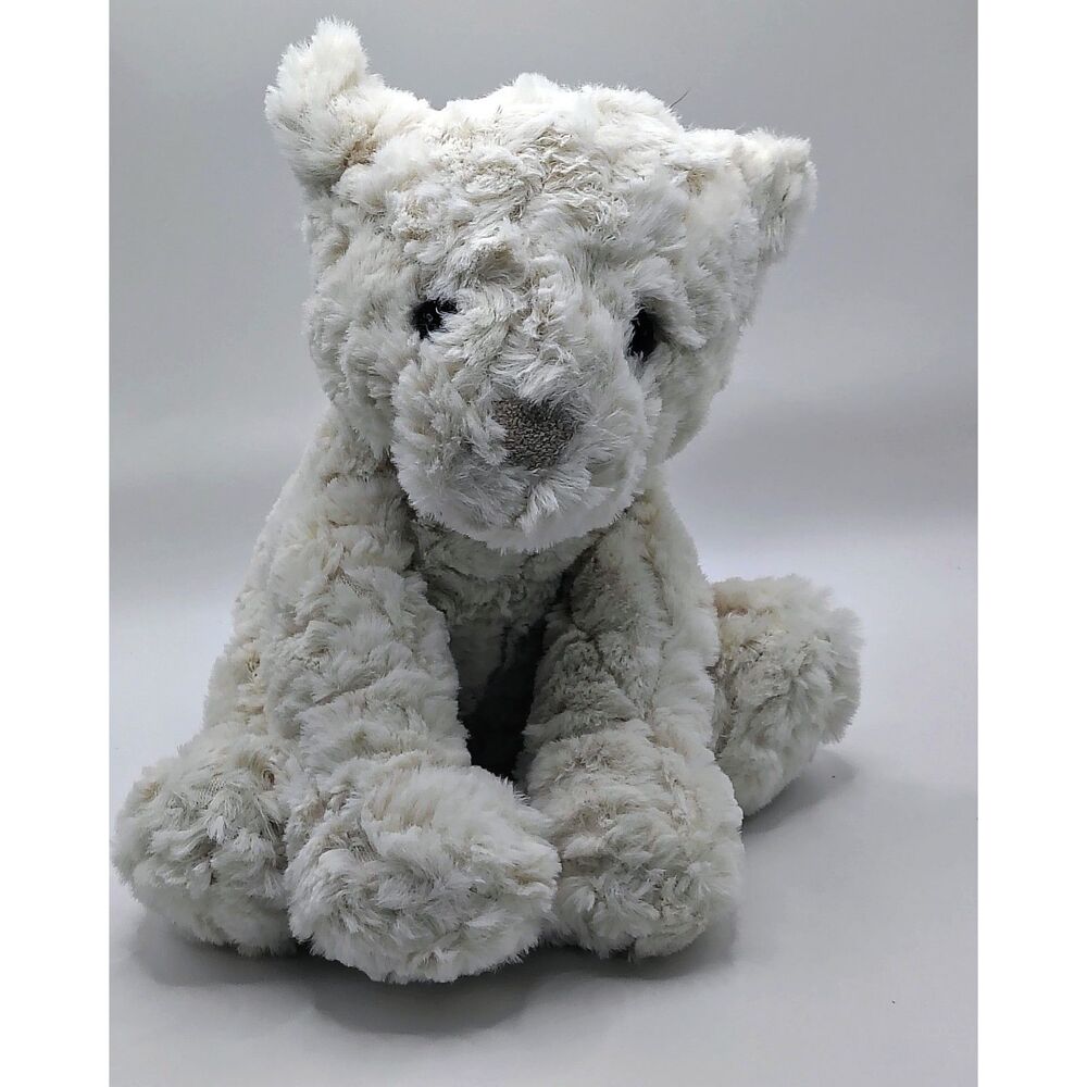 Cat Plush Stuffed Animal Cream Color About 11 inches sitting